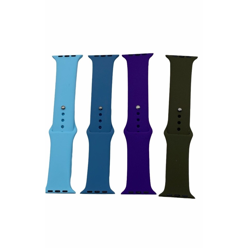 Watch Sports Silicone Bands 42mm/44mm 4Pc Mixed M/L Durable Pin Tuck‎ Closure